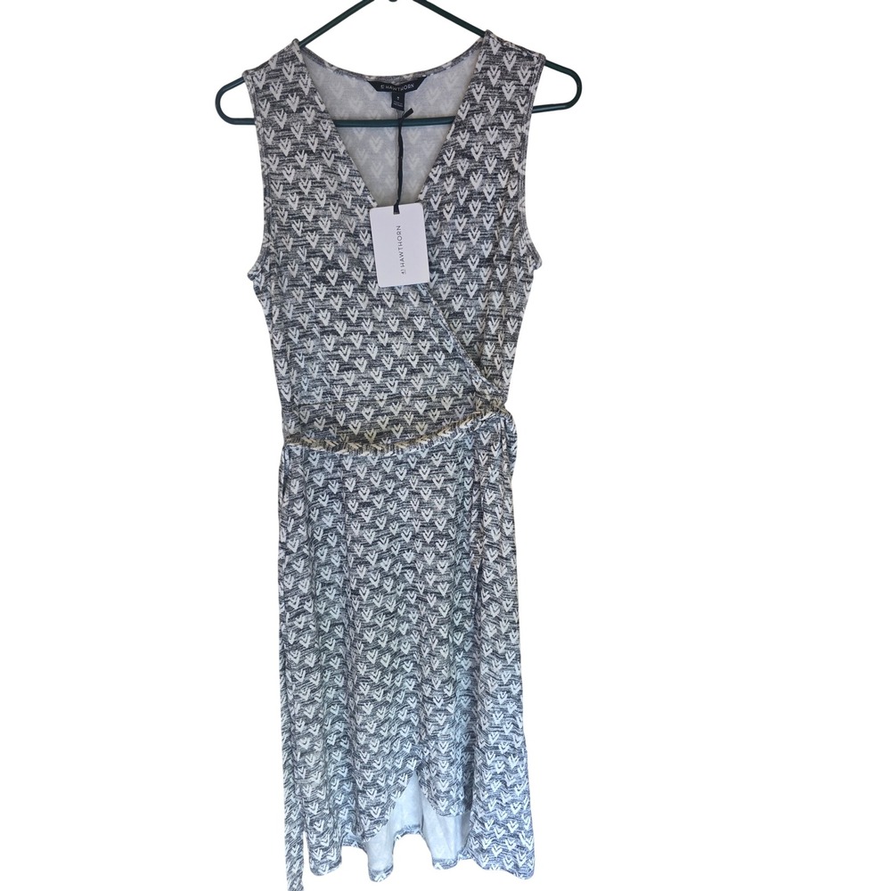 41 Hawthorn Womens Gray White Geometric Print Sleeveless Dress Size M NEW